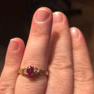 Ruby diamond and gold ring